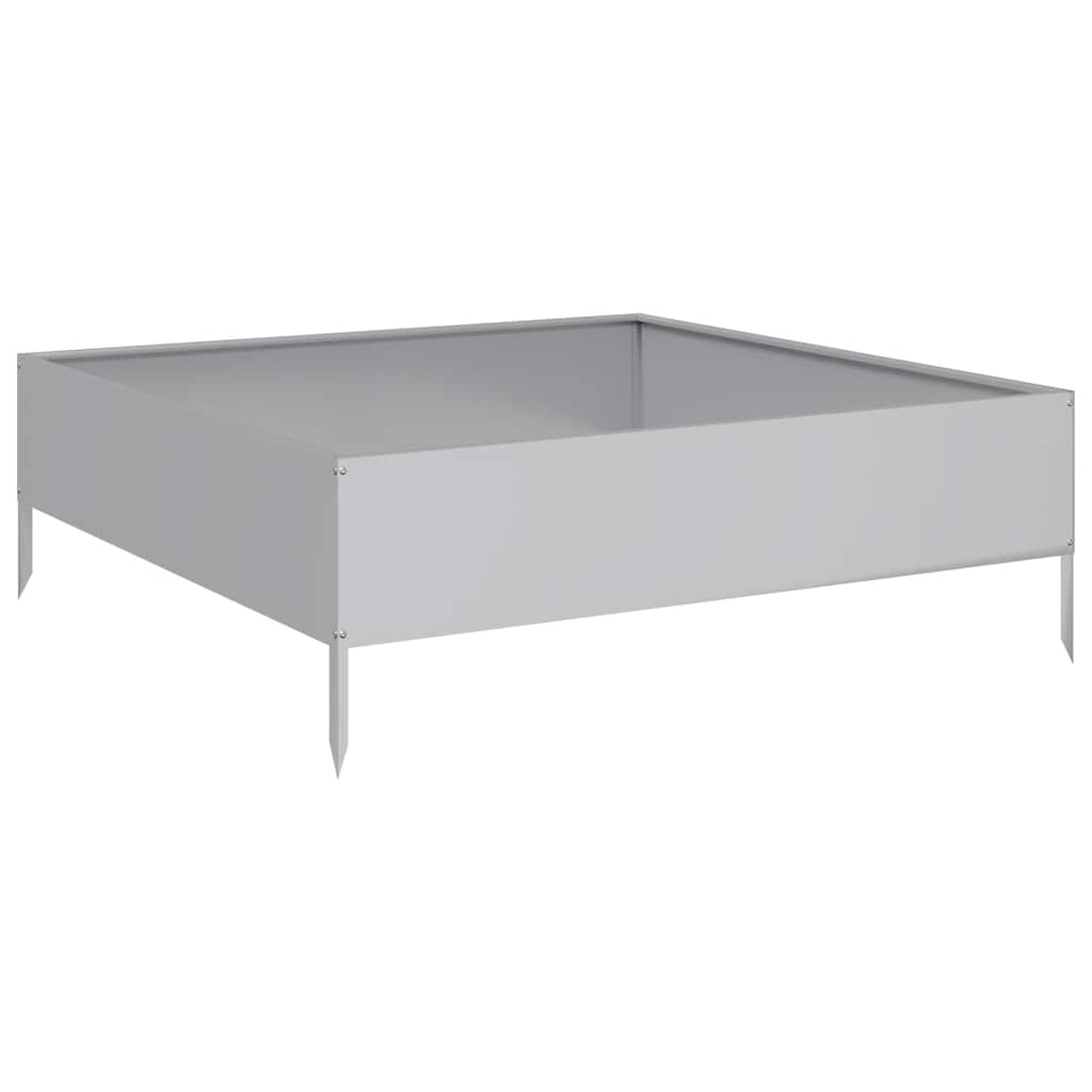 Garden Raised Bed 100x100x33.5 cm Galvanised Steel