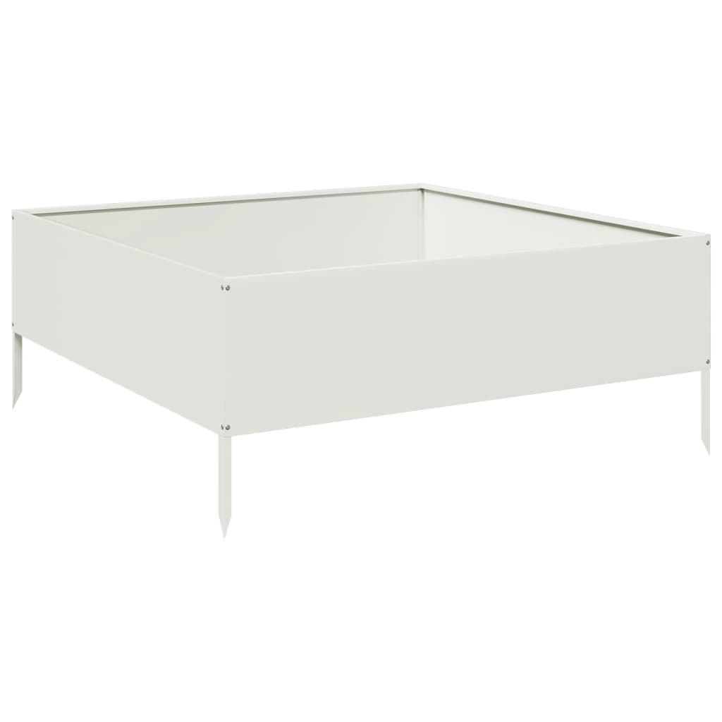 Garden Raised Bed White 100x100x41 cm Steel
