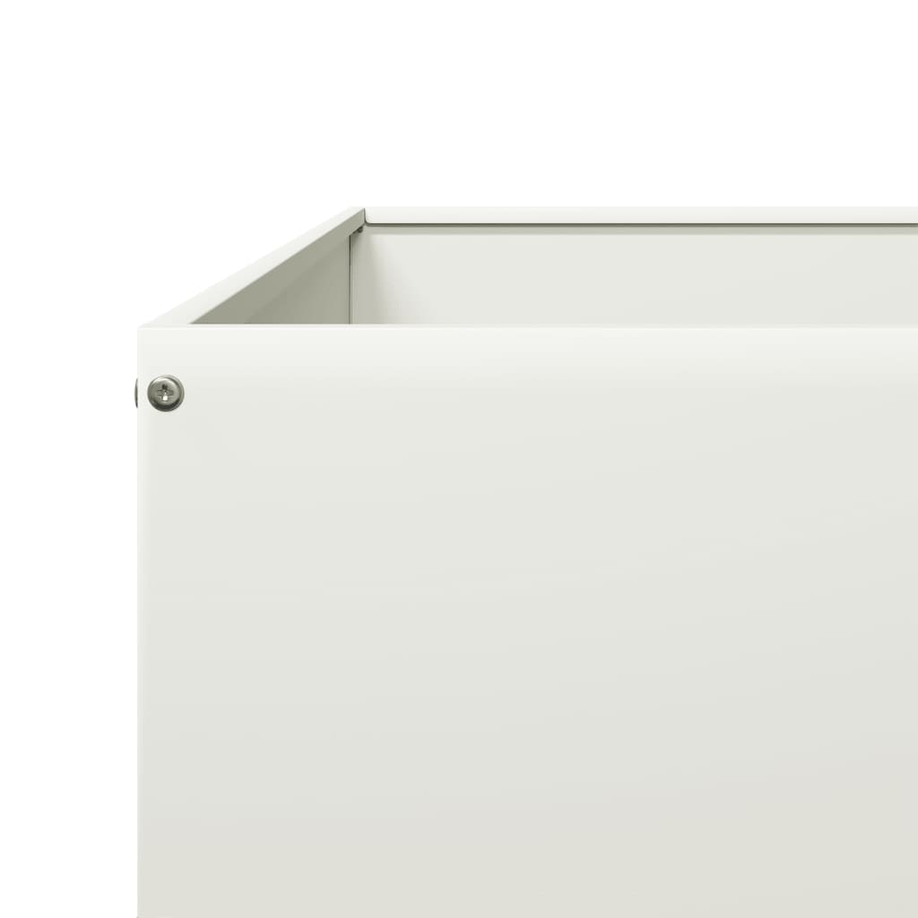 Garden Raised Bed White 100x100x41 cm Steel