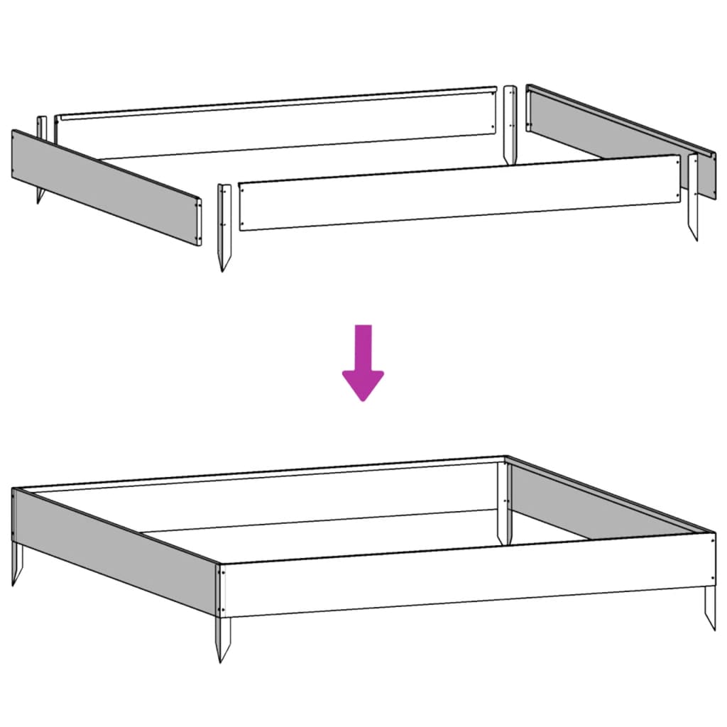 Garden Raised Bed White 100x100x41 cm Steel