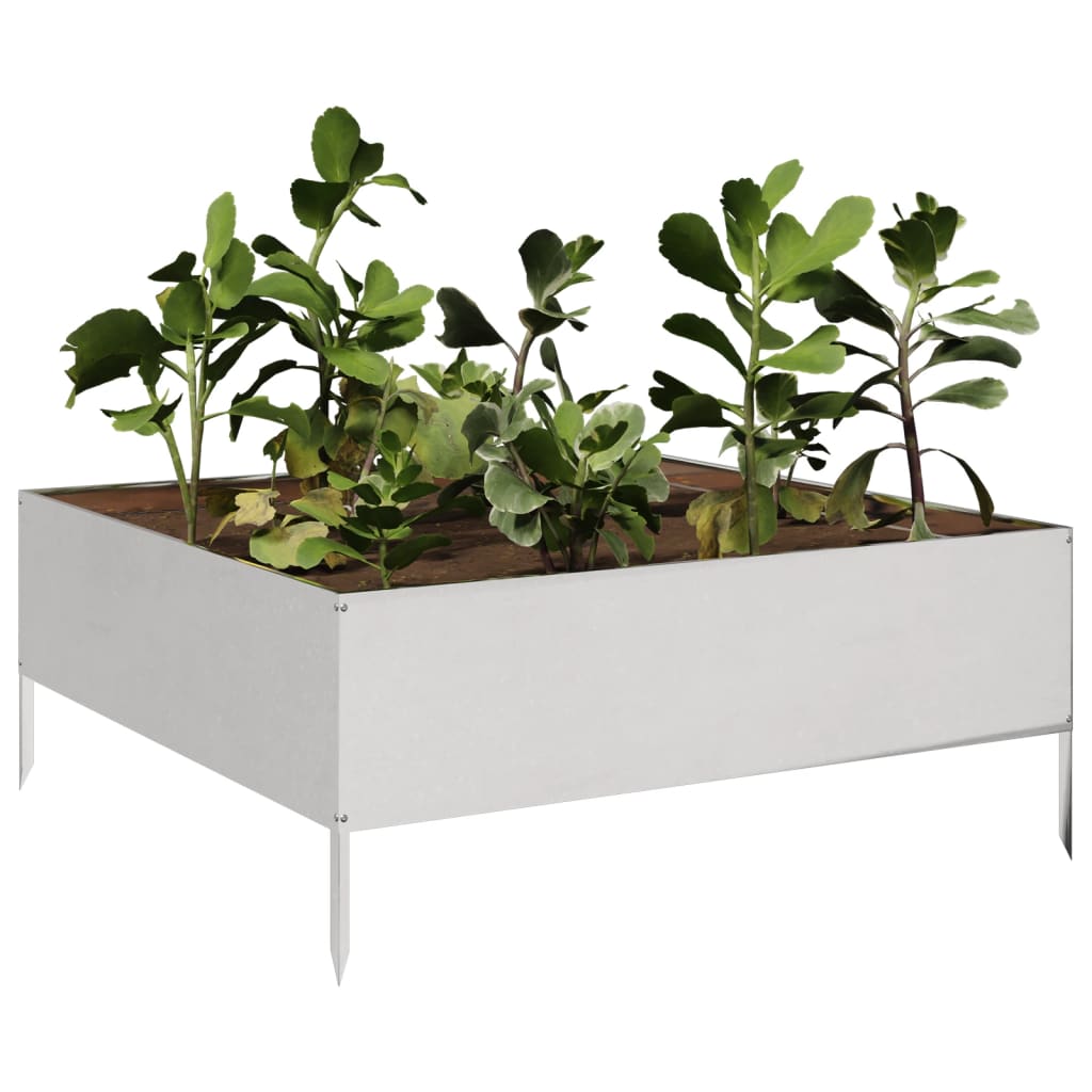 Garden Raised Bed 100x100x41 cm Stainless Steel