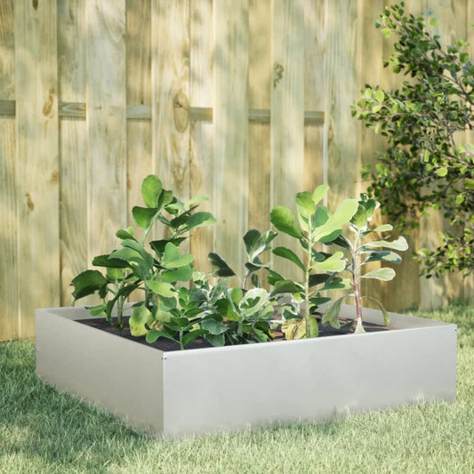 Garden Raised Bed 100x100x41 cm Stainless Steel
