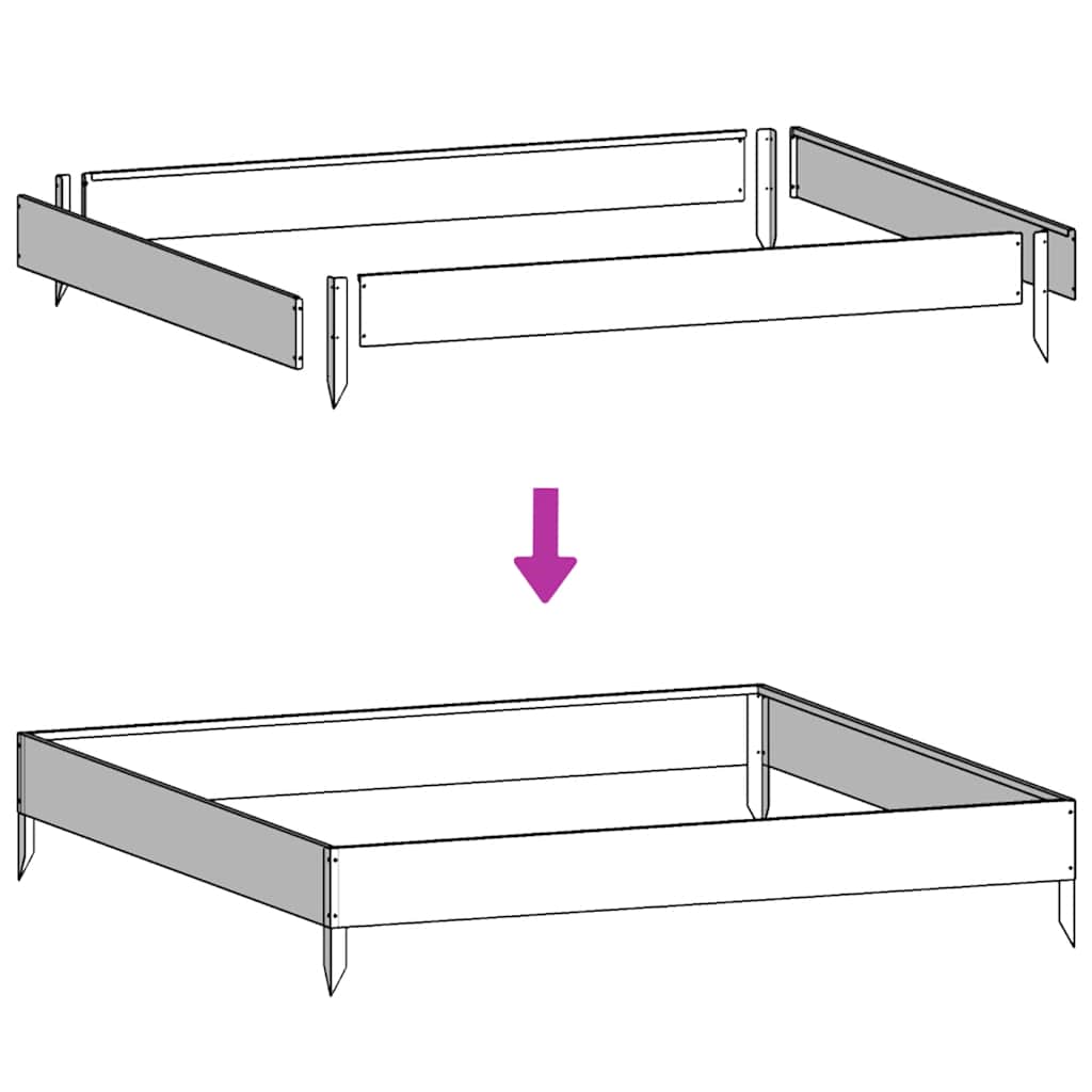 Garden Raised Bed 100x100x41 cm Galvanised Steel
