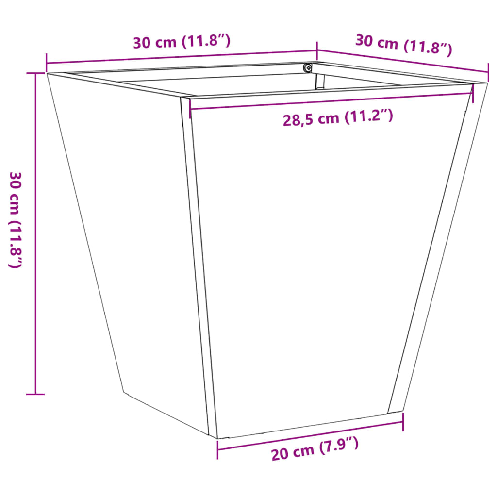 Garden Planter 30x30x30 cm Stainless Steel