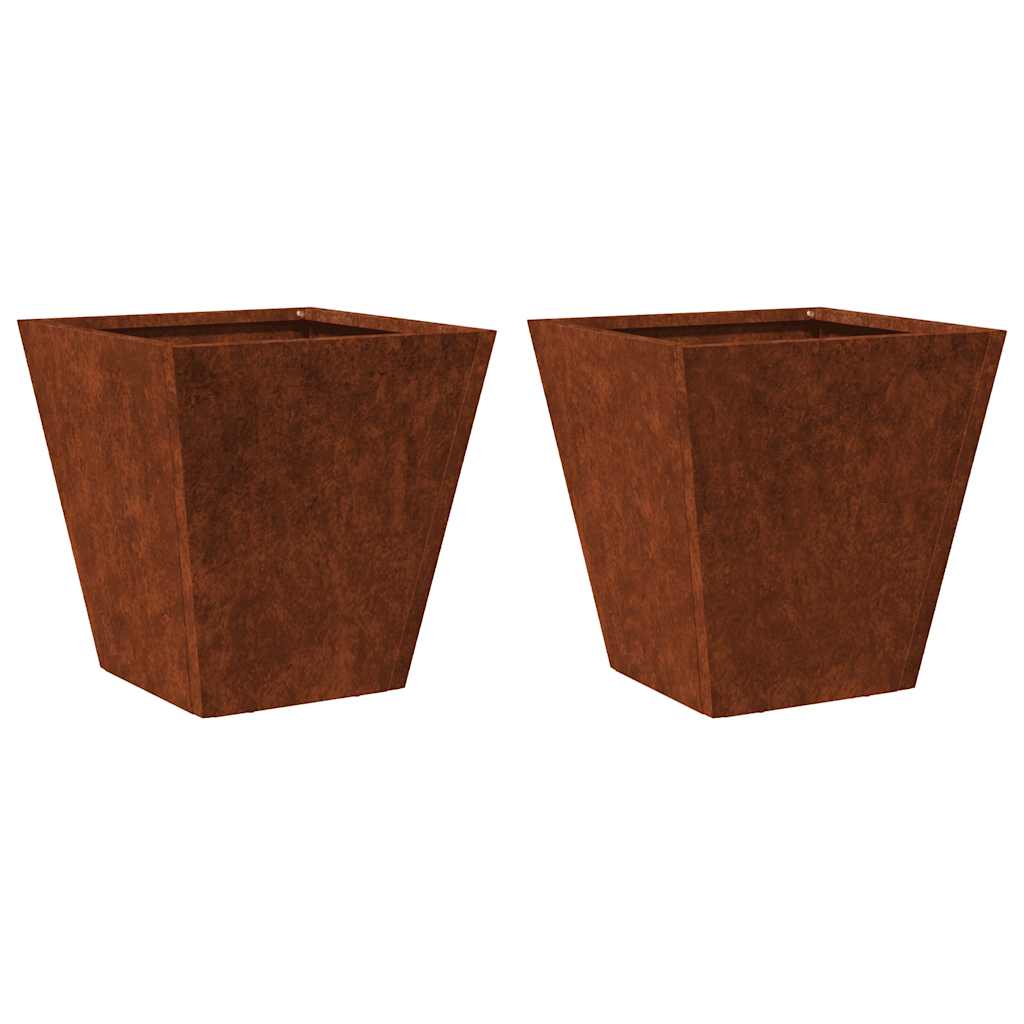Garden Planters 2 pcs 30x30x30 cm Weathering Steel