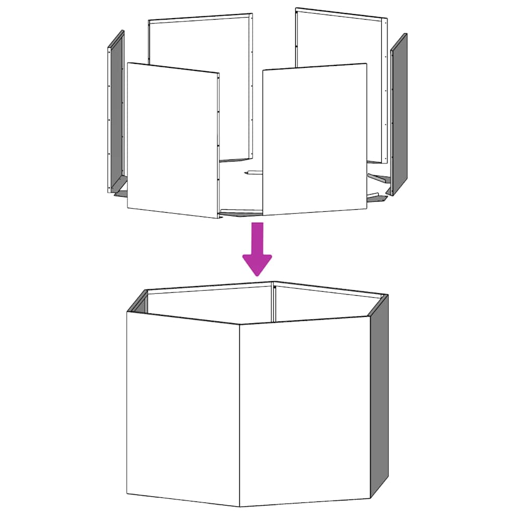 Garden Planter Hexagon 46x40x45 cm Galvanized Steel