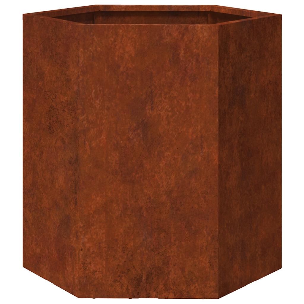 Garden Planters 2 pcs Hexagon 46x40x45 cm Weathering Steel