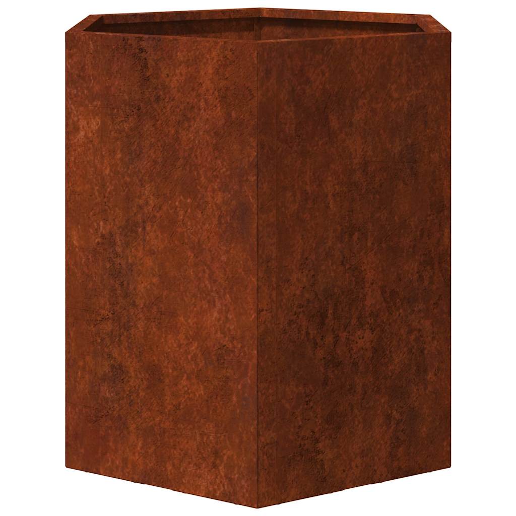 Garden Planters 2 pcs Hexagon 46x40x45 cm Weathering Steel