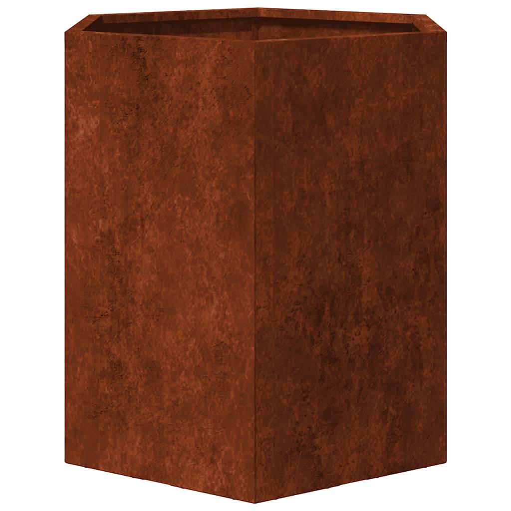 Garden Planters 2 pcs Hexagon 46x40x45 cm Weathering Steel