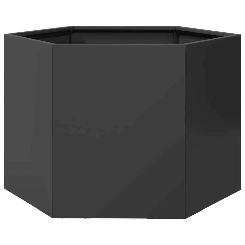 vidaXL Garden Planter Black Hexagon 69x60x45 cm Steel