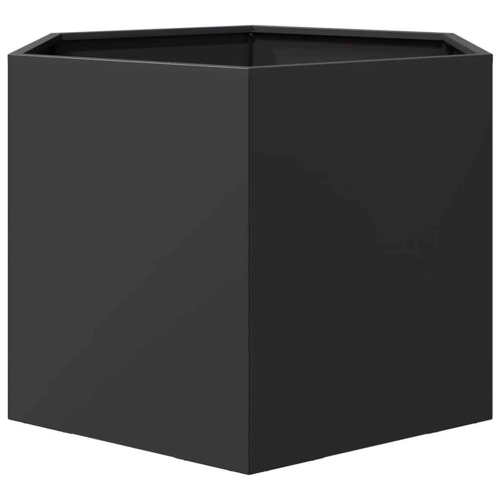 vidaXL Garden Planter Black Hexagon 69x60x45 cm Steel