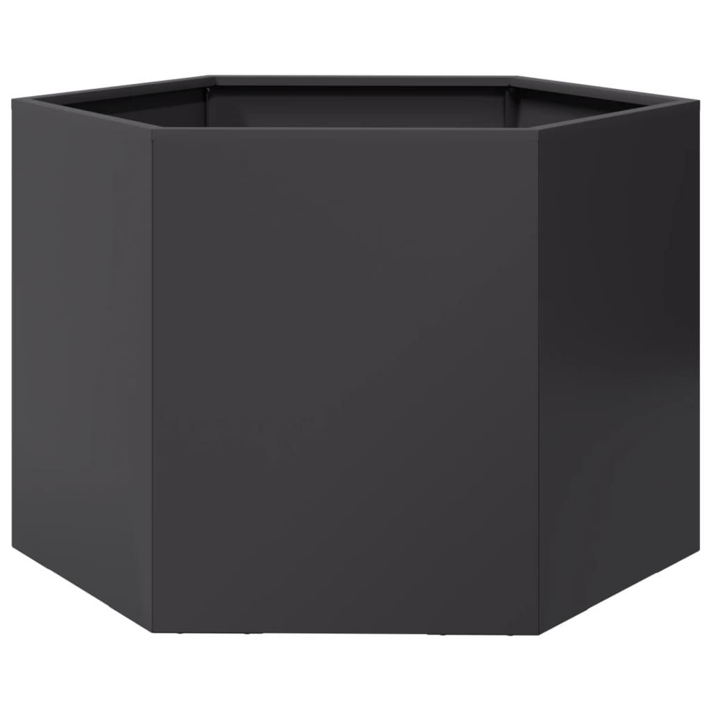 vidaXL Garden Planter Black Hexagon 69x60x45 cm Steel