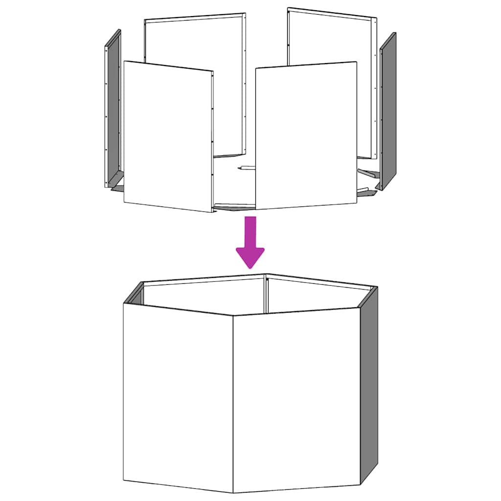 Garden Planter Hexagon 69x60x45 cm Galvanized Steel