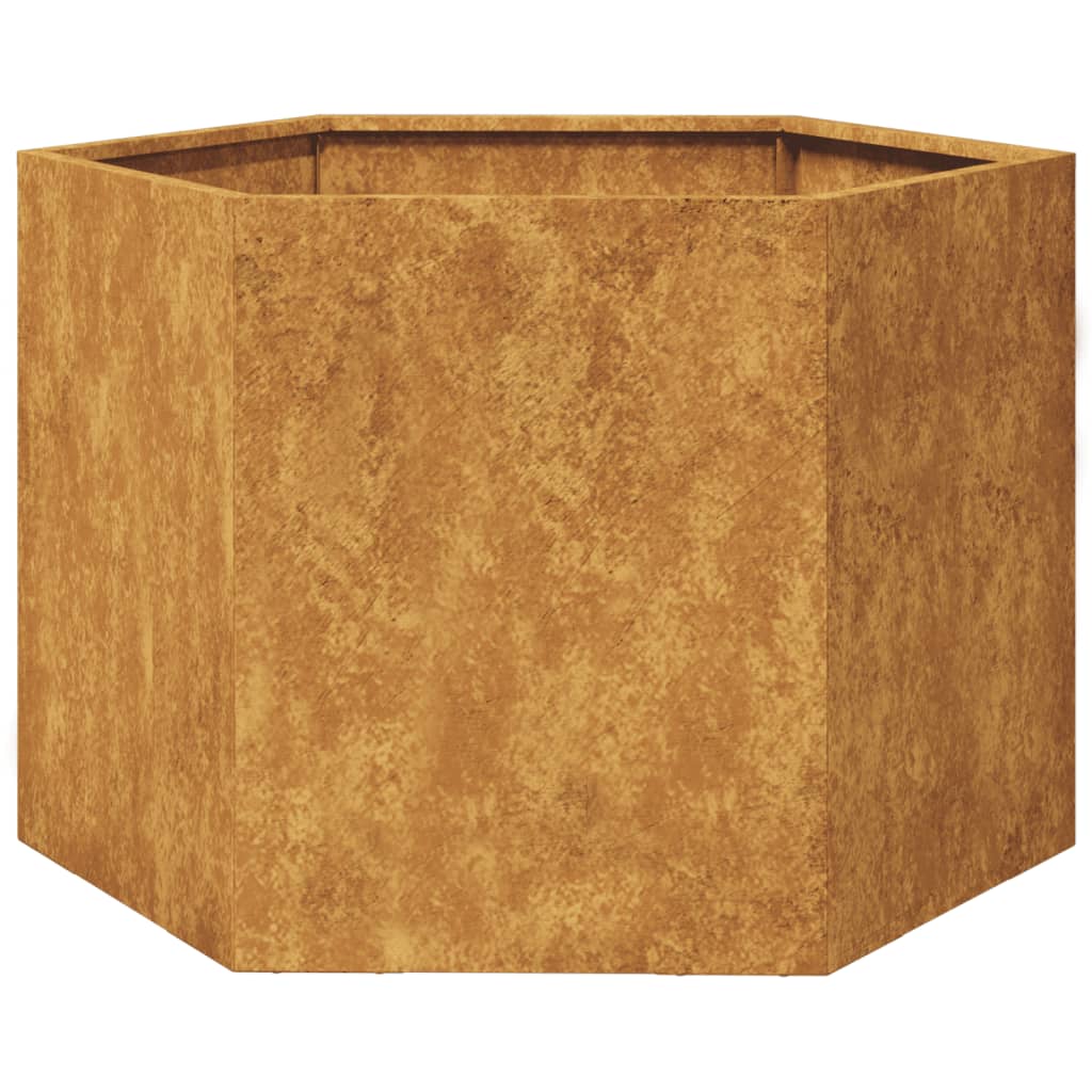 vidaXL Garden Planter Hexagon 69x60x45 cm Weathering Steel