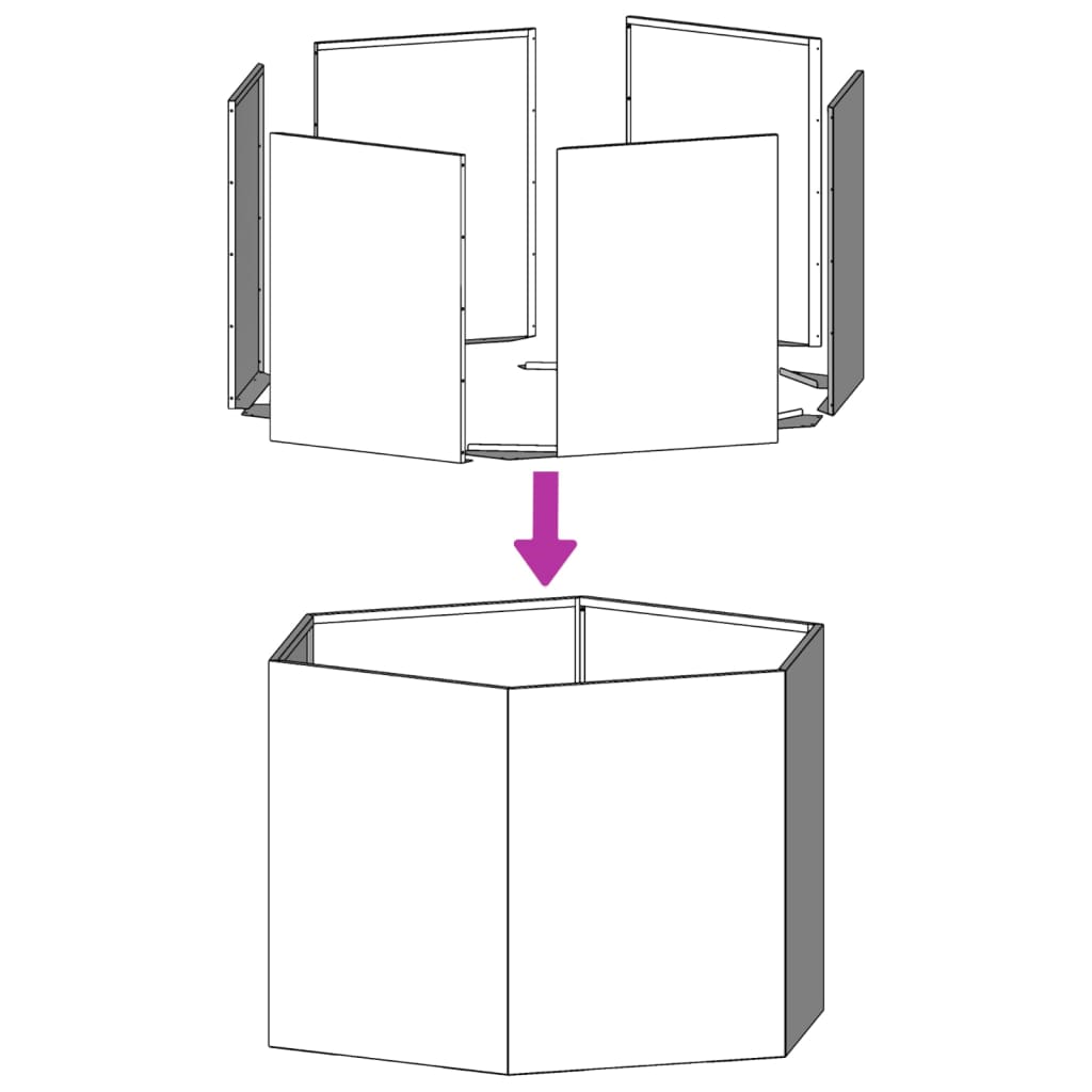 vidaXL Garden Planter Hexagon 69x60x45 cm Weathering Steel