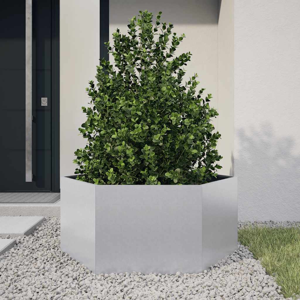Garden Planter Hexagon 104x90x45 cm Galvanized Steel