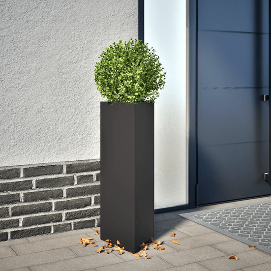 Garden Planters 2 pcs Black Triangular 30x26x75 cm Steel