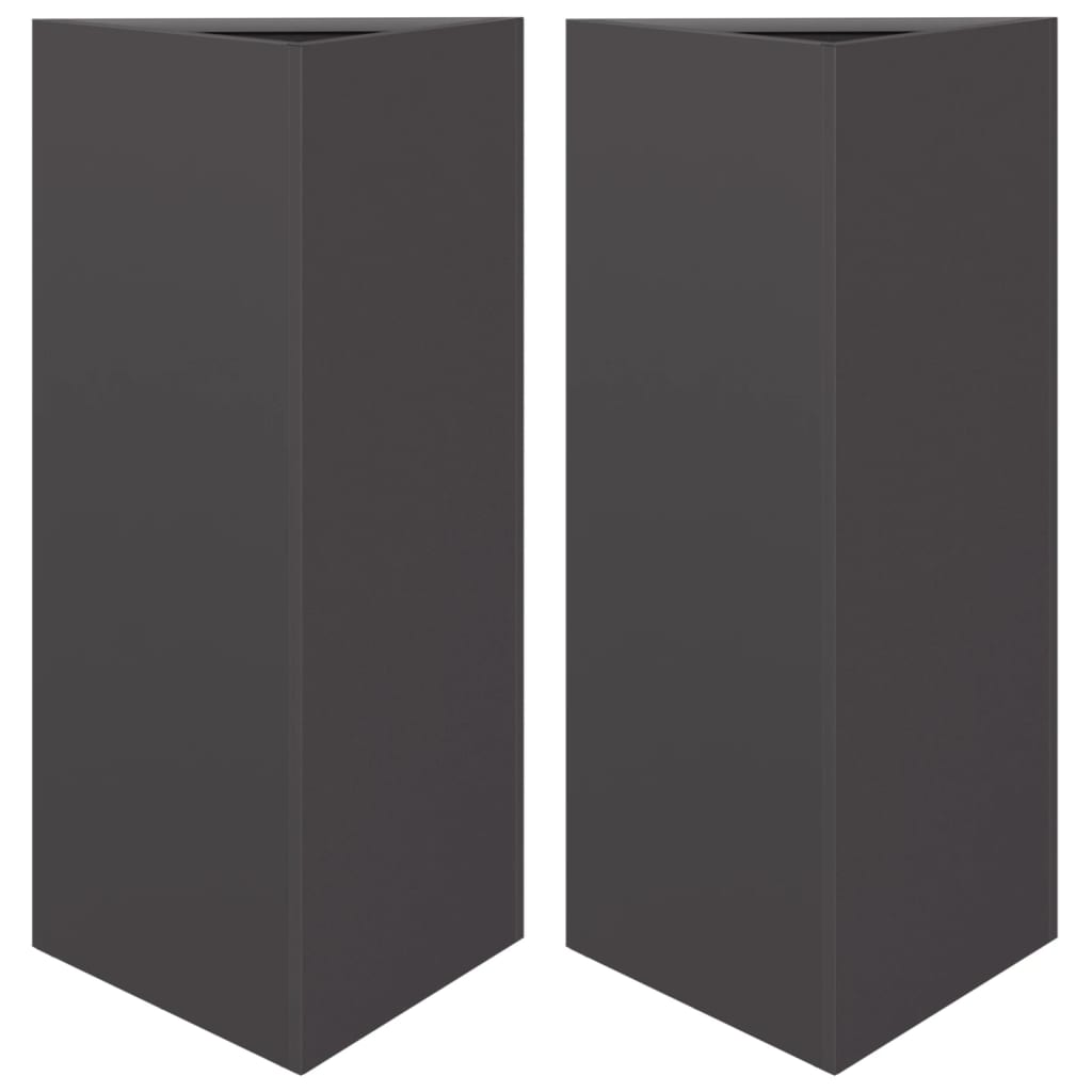 Garden Planters 2 pcs Black Triangular 40x34.5x75 cm Steel