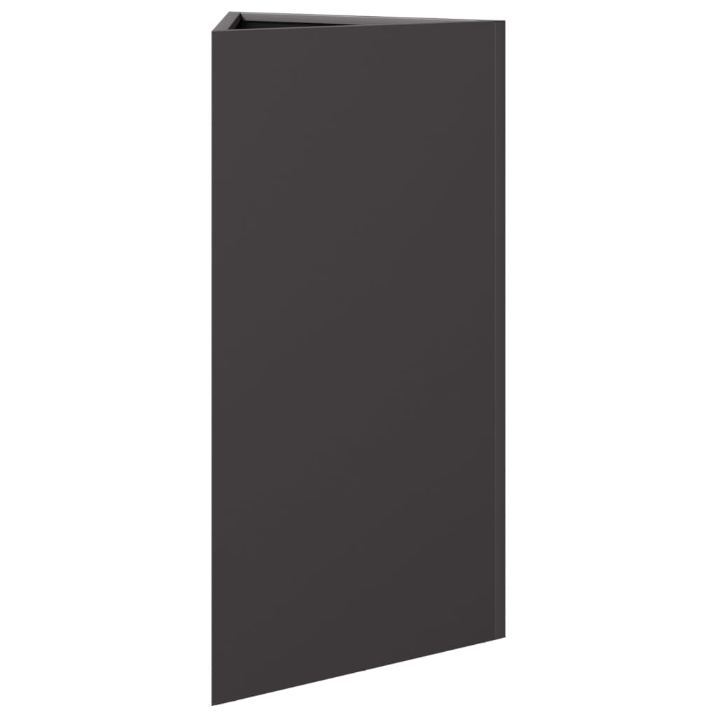 Garden Planters 2 pcs Black Triangular 40x34.5x75 cm Steel