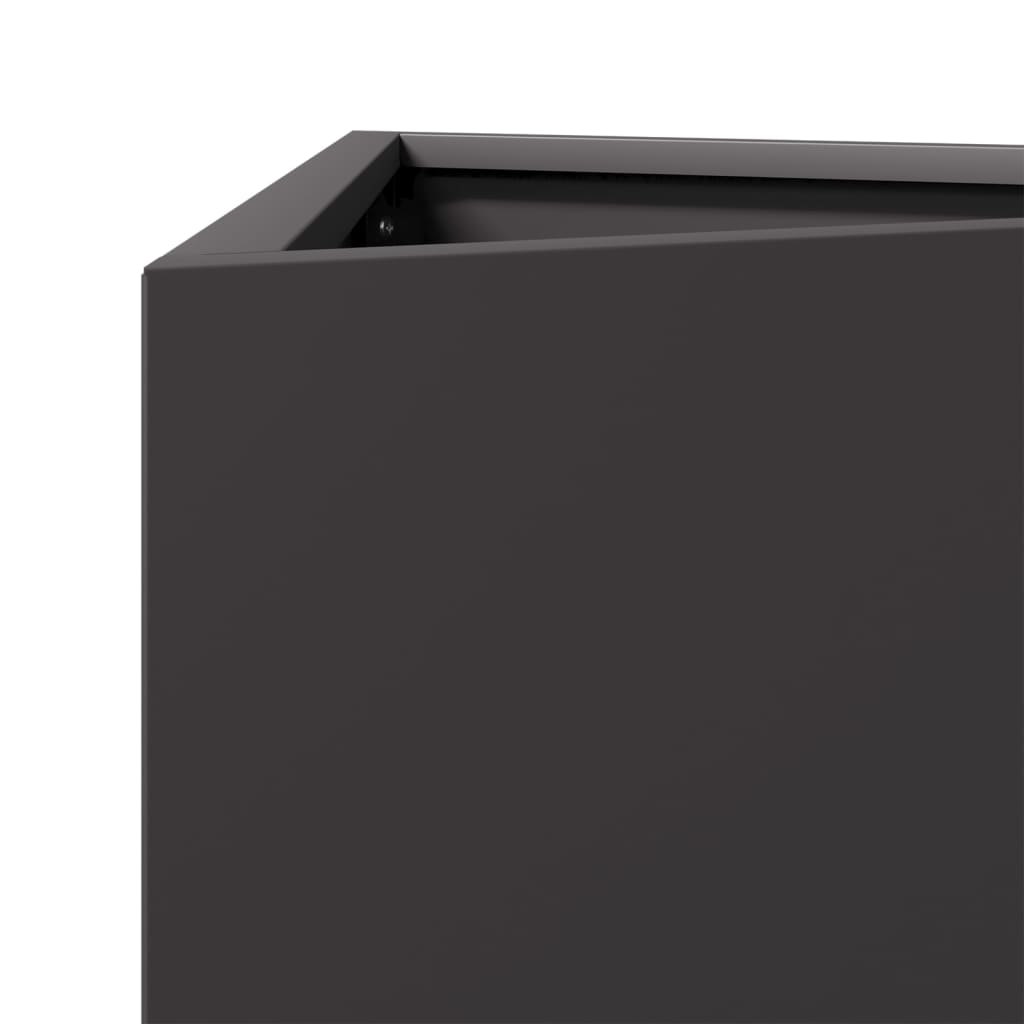 Garden Planters 2 pcs Black Triangular 40x34.5x75 cm Steel