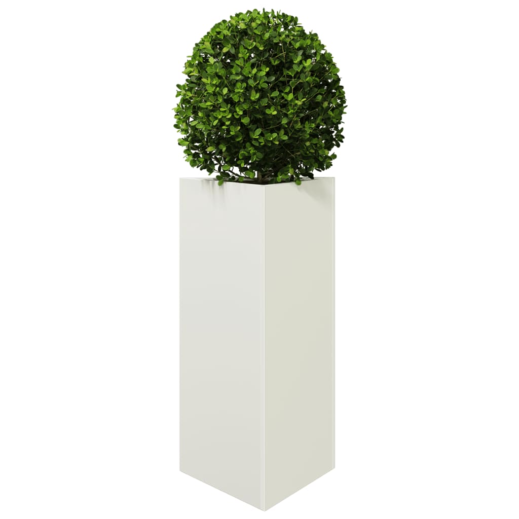 Garden Planter White Triangular 40x34.5x75 cm Steel