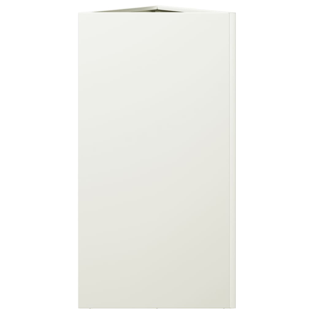Garden Planter White Triangular 40x34.5x75 cm Steel