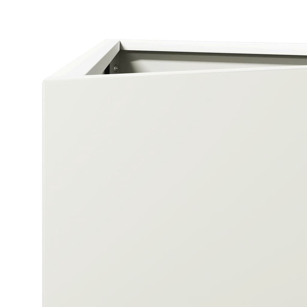 Garden Planter White Triangular 40x34.5x75 cm Steel