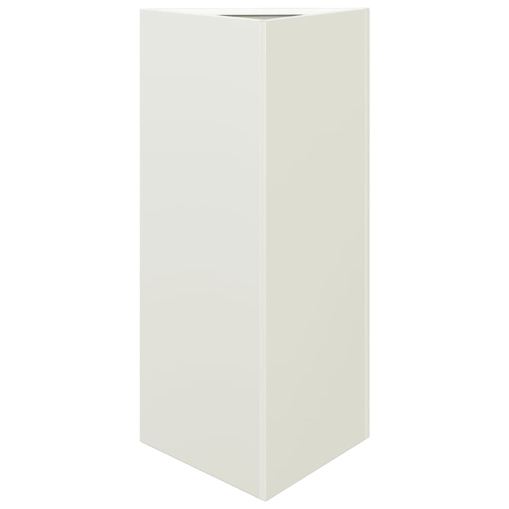 vidaXL Garden Planters 2 pcs White Triangular 40x34.5x70 cm Steel