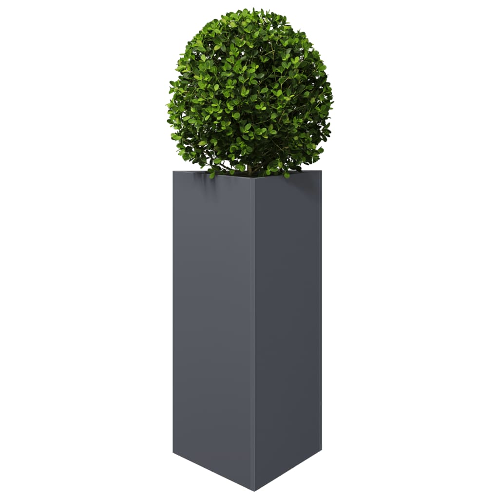Garden Planters 2 pcs Anthracite Triangular 40x34.5x75 cm Steel