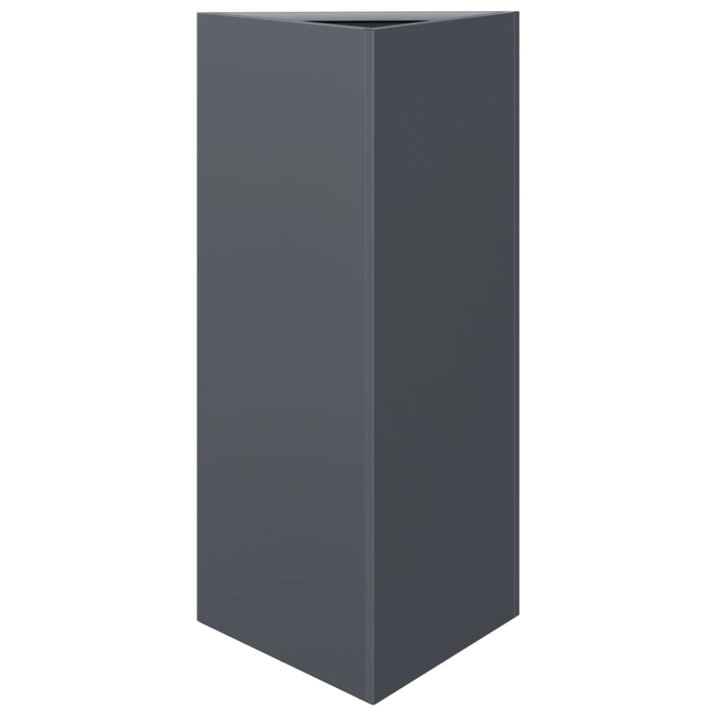 Garden Planters 2 pcs Anthracite Triangular 40x34.5x75 cm Steel