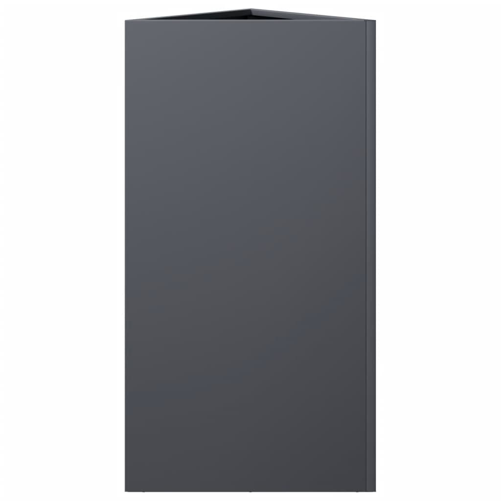 Garden Planters 2 pcs Anthracite Triangular 40x34.5x75 cm Steel