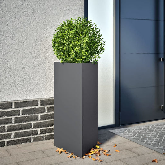 Garden Planters 2 pcs Anthracite Triangular 40x34.5x75 cm Steel