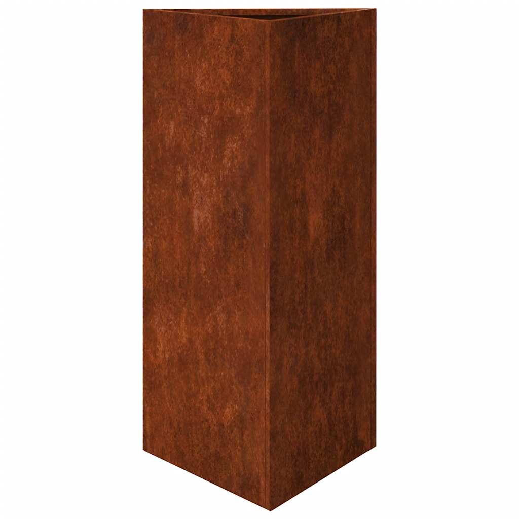Garden Planters 2 pcs Triangular 40x34.5x75 cm Weathering Steel