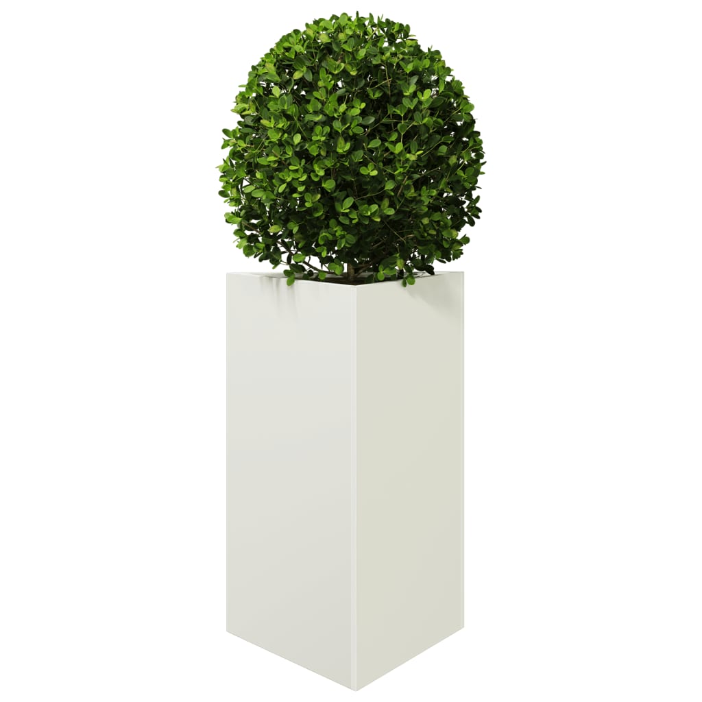 vidaXL Garden Planters 2 pcs White Triangular 50x43x75 cm Steel