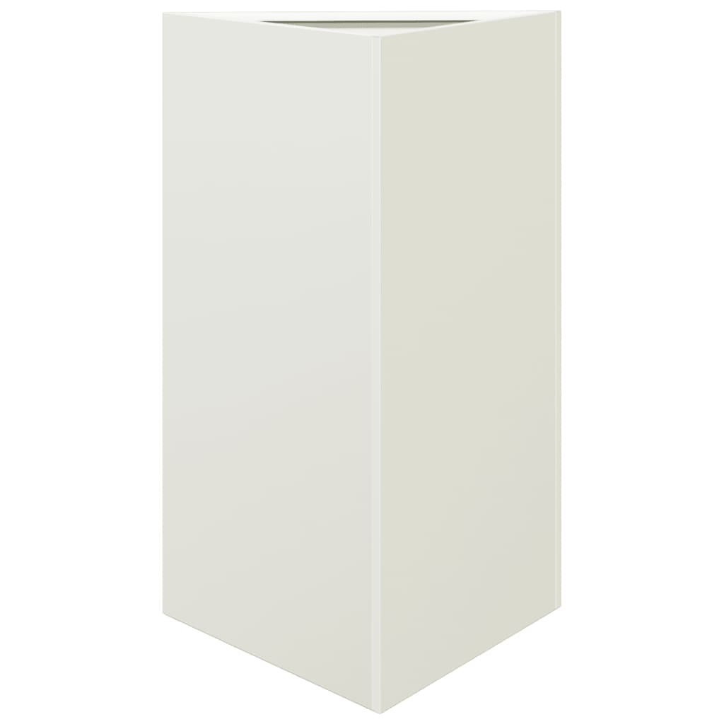 vidaXL Garden Planters 2 pcs White Triangular 50x43x75 cm Steel