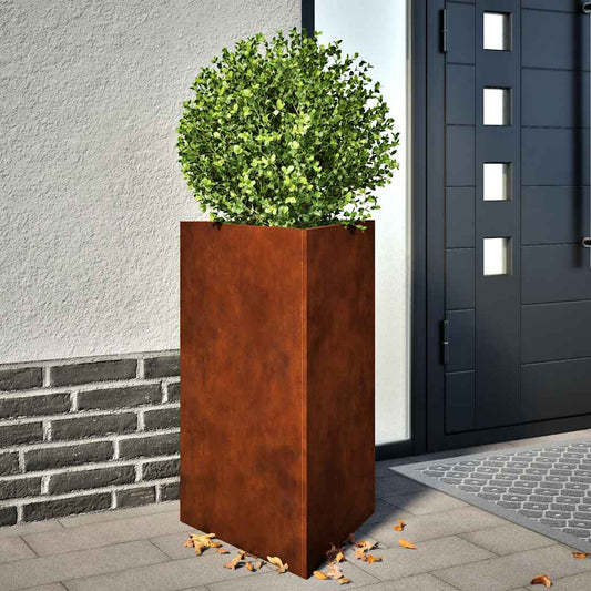 Garden Planters 2 pcs Triangular 50x43x75 cm Weathering Steel