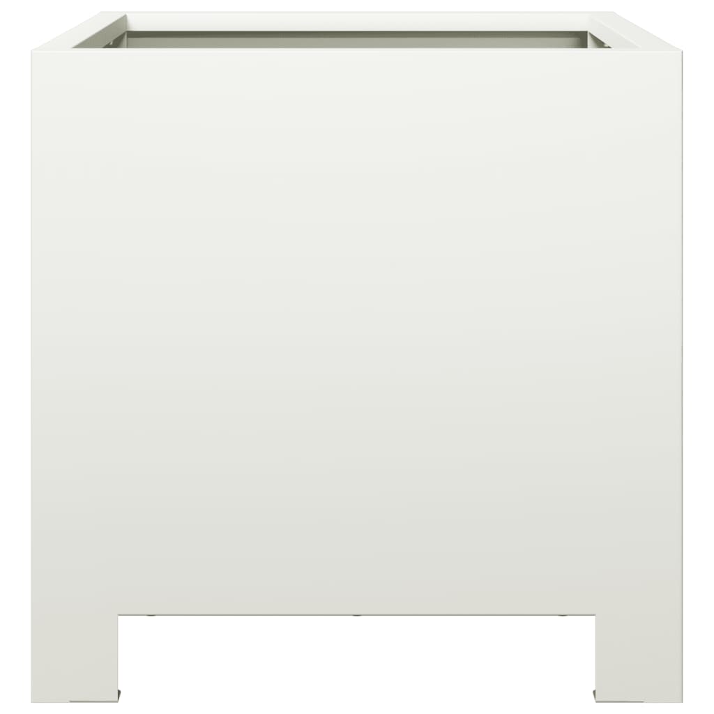 Garden Planters 2 pcs White 30x30x30 cm Steel