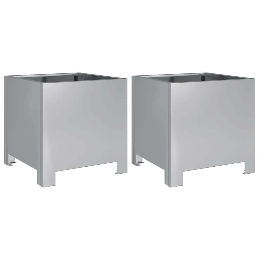 Garden Planters 2 pcs 30x30x30 cm Galvanised Steel