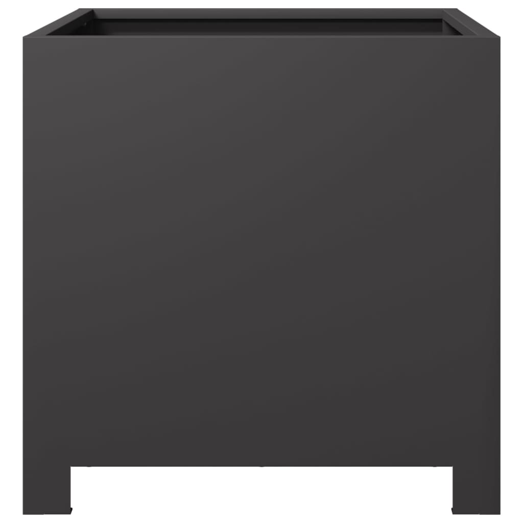 vidaXL Garden Planters 2 pcs Black 40x40x40 cm Steel