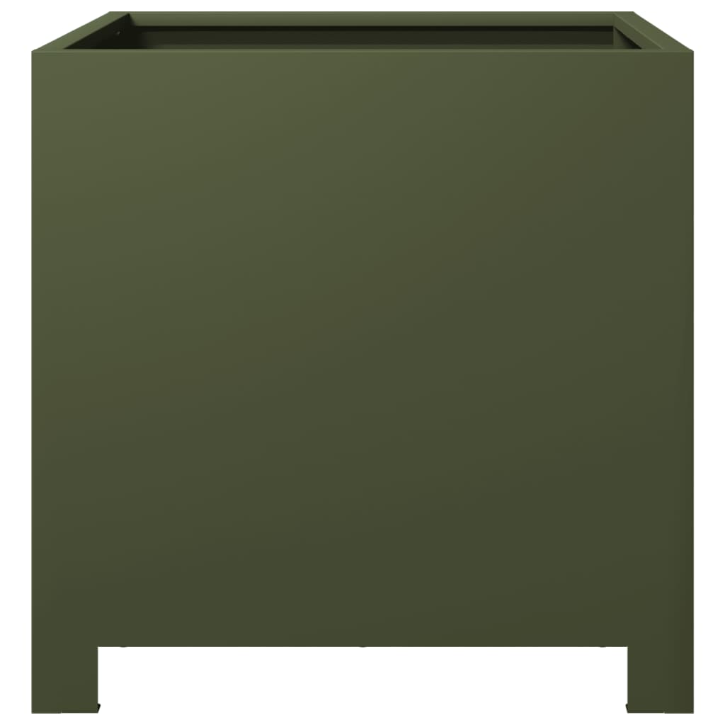 vidaXL Garden Planters 2 pcs Olive Green 40x40x40 cm Steel