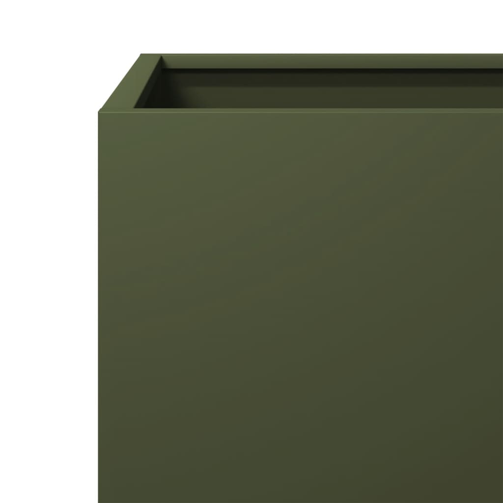 vidaXL Garden Planters 2 pcs Olive Green 40x40x40 cm Steel