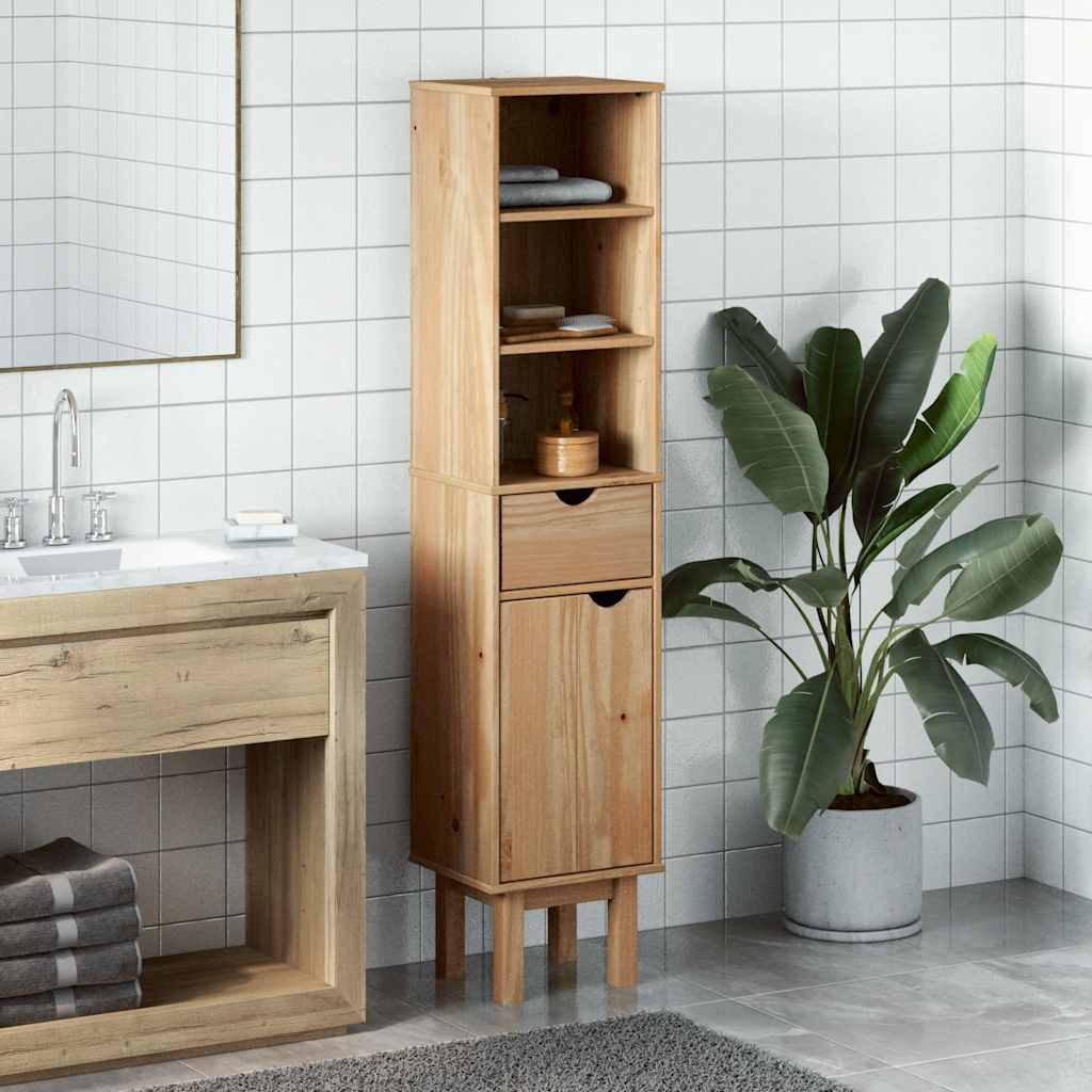 Bathroom Cabinet "OTTA" 35x30x159 cm Solid Wood Pine