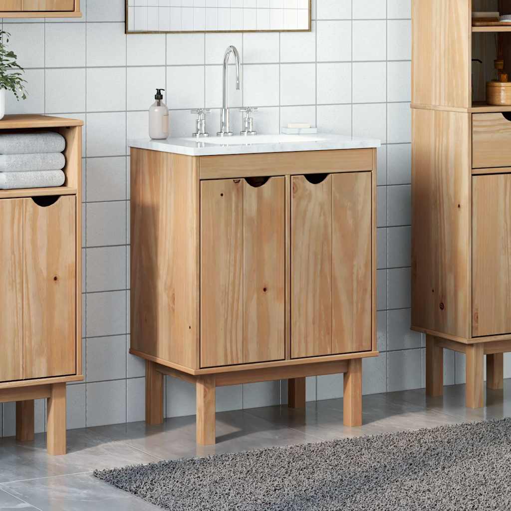 Bathroom Sink Cabinet "OTTA" 59x40x80 cm Solid Wood Pine