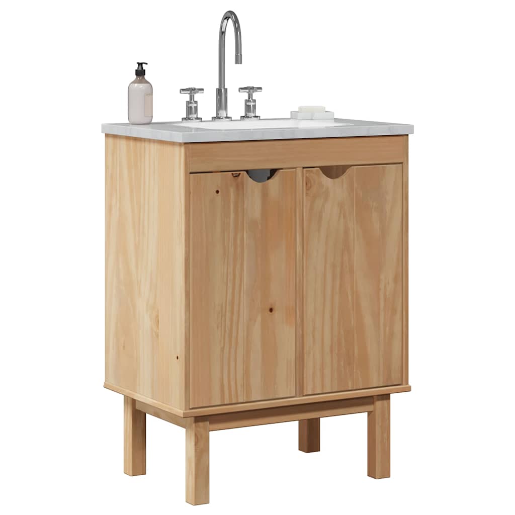 Bathroom Sink Cabinet "OTTA" 59x40x80 cm Solid Wood Pine