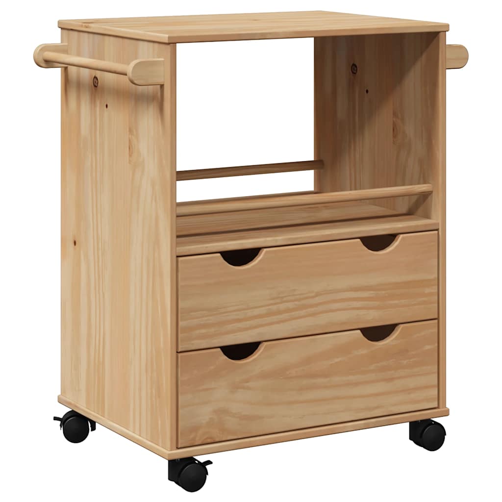 vidaXL Kitchen Trolley OTTA 59x45x80 cm Solid Wood Pine