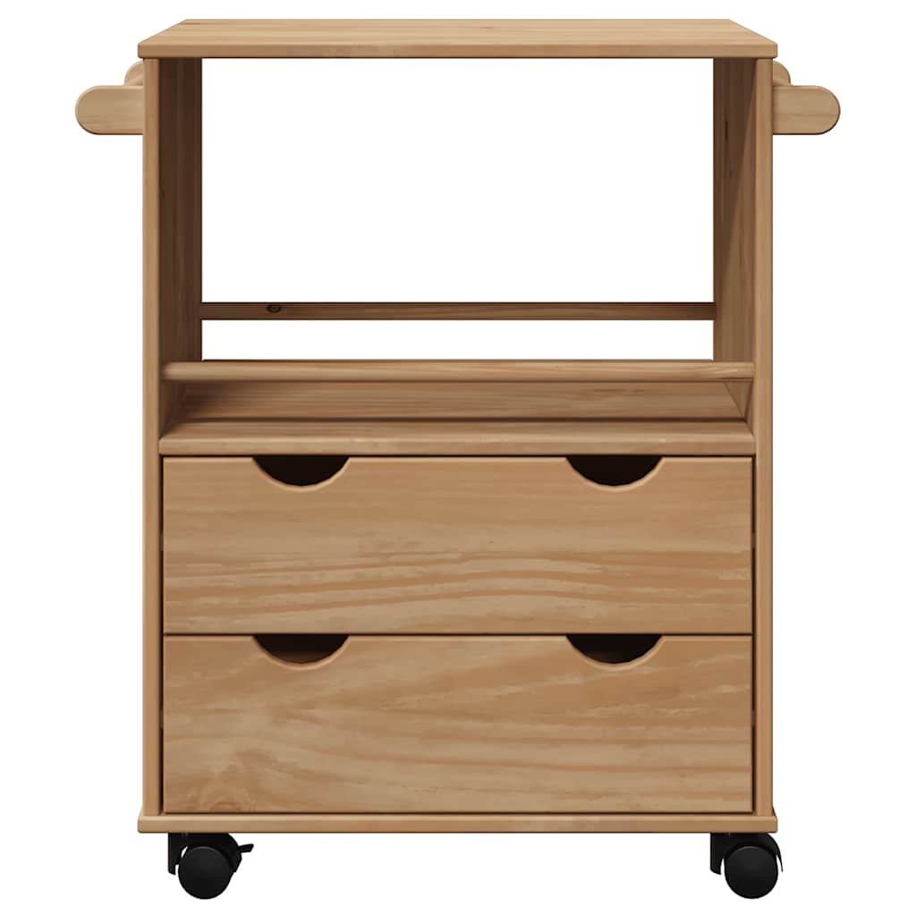 vidaXL Kitchen Trolley OTTA 59x45x80 cm Solid Wood Pine
