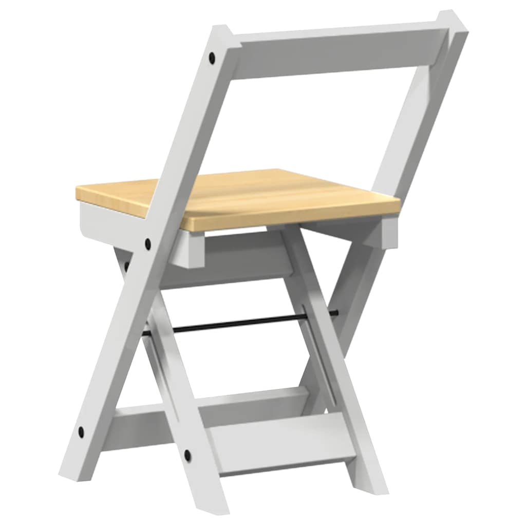 Dining Chairs Foldable 4 pcs Corona White Solid Wood Pine