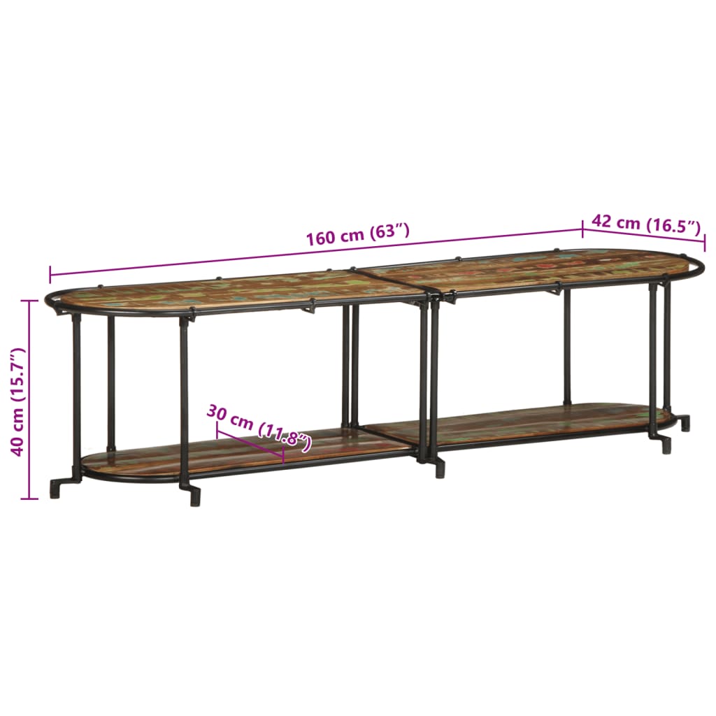 TV Cabinet 160x42x40 cm Solid Wood Reclaimed