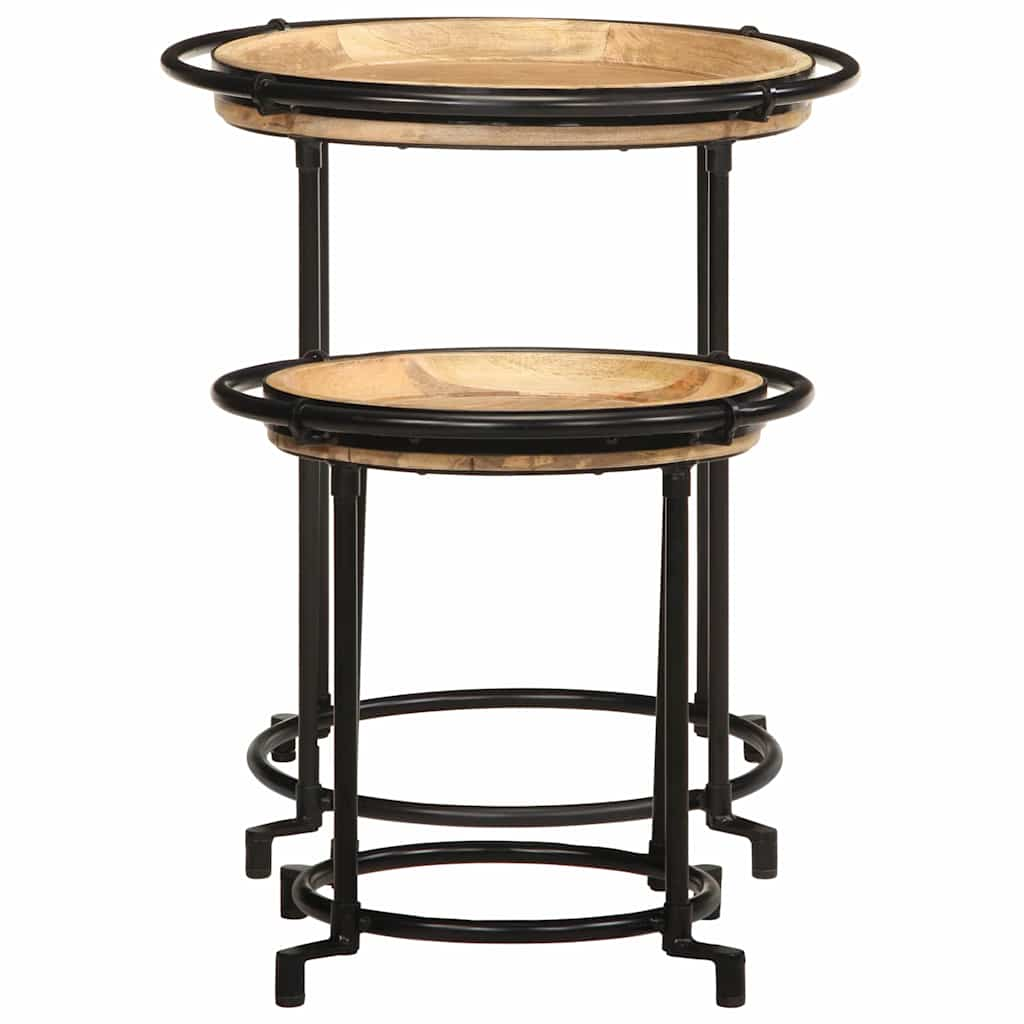 vidaXL 2 Piece Side Table Set Solid Wood Mango