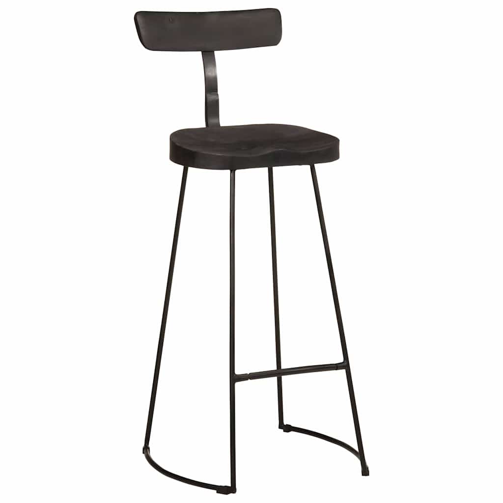 vidaXL Bar Stools 2 pcs Black 49x43x103 cm Solid Wood Mango